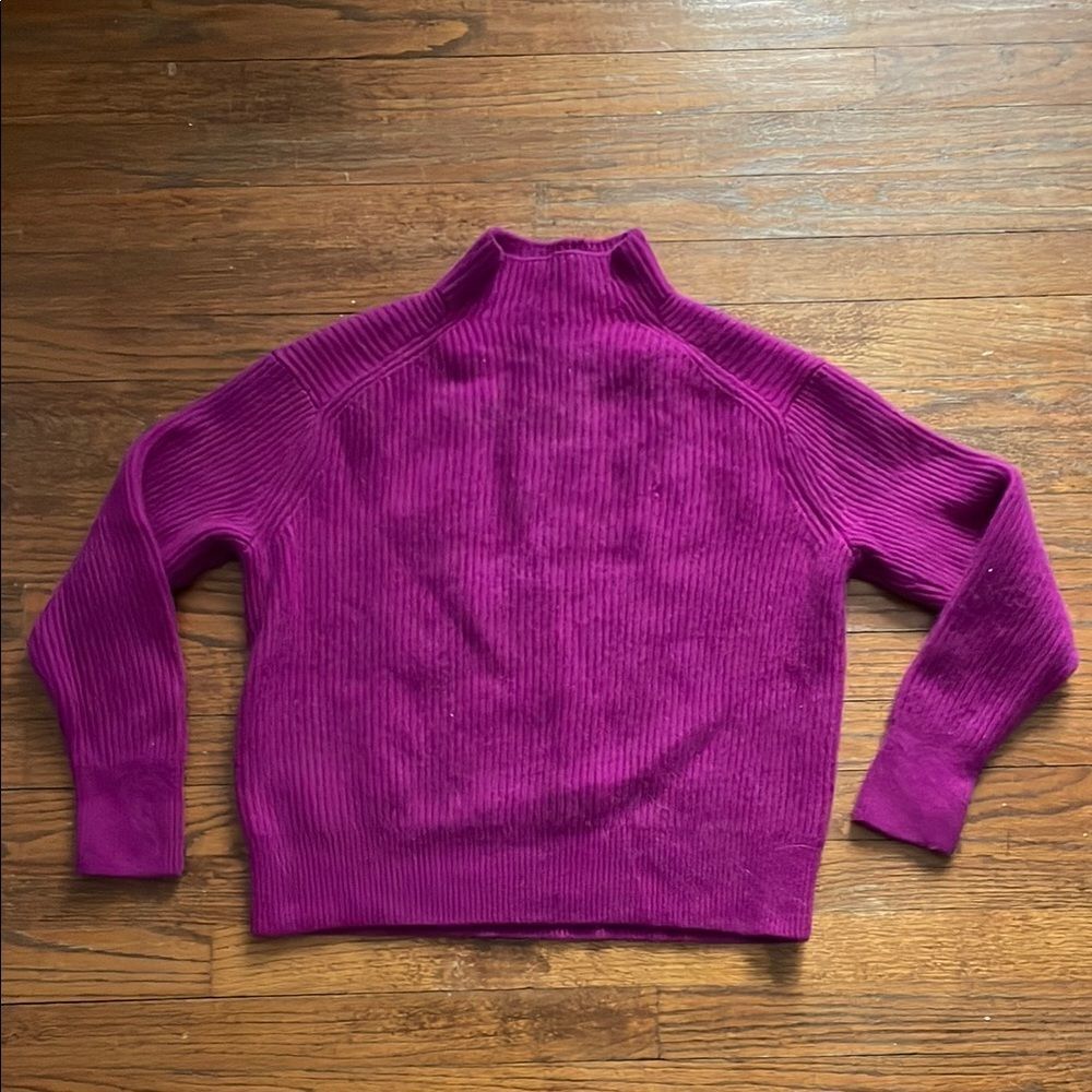 Lands’ End Purple Cashmere Turtleneck Sweater